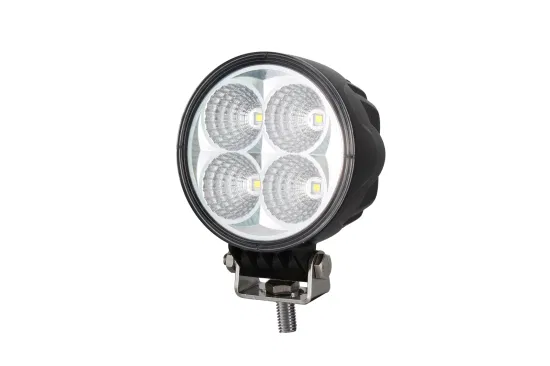 IP68 4 Zoll schwarzes, rundes 40-W-Flut-LED-Arbeitslicht für Expeditionsfahrzeuge, Pickup-Trucks und Bagger